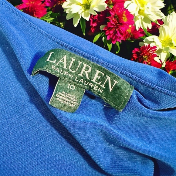 Lauren Ralph Lauren ‘Wrap-Front Jersey Knit Dress’ in “Royal Blue” Size 10 - Picture 4 of 16